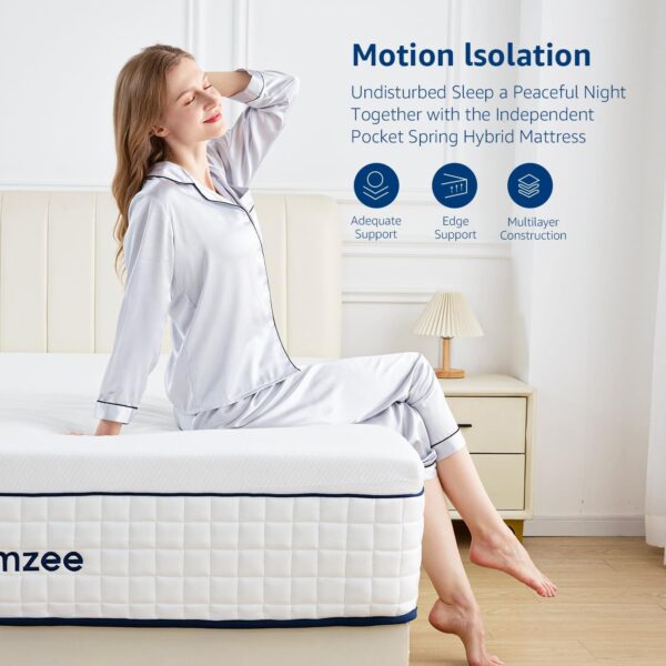 Dreemzee Queen Size Mattress, 8/10/ 12 inch Hybrid Mattresses in a Box, Medium Firm Feel, 365 Night Trial, Upgrade, [New Version], Cool Sleep, Fiberglass Free (King, 12, Inches)