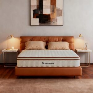 2-1 Dreemzee Full Size Medium Firm Mattress, 8 Inch Double Size Hybrid Memory Foam Matelas in a Box, Coils Pocket Spring, Pressure Relieving Gel Foam, CertiPUR-US & Oeko-Tex, 10-Year Warranty