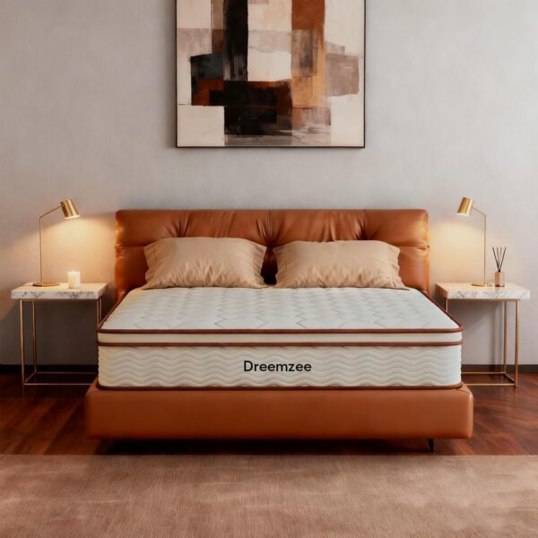 Dreemzee Full Size Medium Firm Mattress, 8 Inch Double Size Hybrid Memory Foam Matelas in a Box, Coils Pocket Spring, Pressure Relieving Gel Foam, CertiPUR-US & Oeko-Tex, 10-Year Warranty