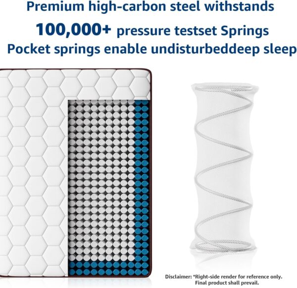 Dreemzee Full Size Medium Firm Mattress, 8 Inch Double Size Hybrid Memory Foam Matelas in a Box, Coils Pocket Spring, Pressure Relieving Gel Foam, CertiPUR-US & Oeko-Tex, 10-Year Warranty