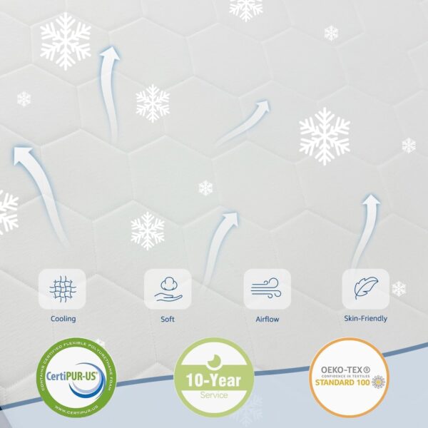 Dreemzee Full Size Medium Firm Mattress, 8 Inch Double Size Hybrid Memory Foam Matelas in a Box, Coils Pocket Spring, Pressure Relieving Gel Foam, CertiPUR-US & Oeko-Tex, 10-Year Warranty