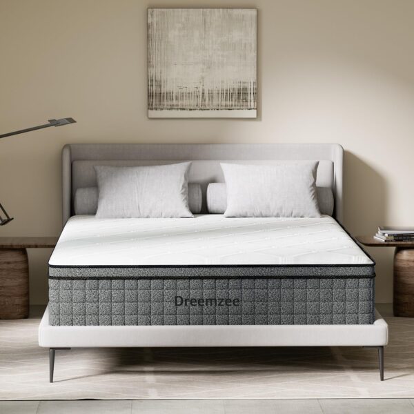 Dreemzee Twin Size 8 Inch Hybrid Mattress Pocket Spring, Cooling Gel Memory Foam Matelas in a Box, Fiberglass-Free, CertiPUR-US & Oeko-Tex Dual Certified, Motion Isolation, 365-Night Trial