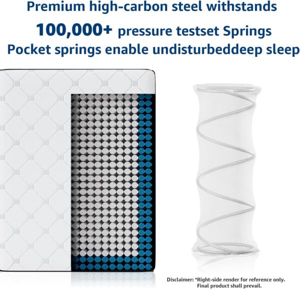 Dreemzee Twin Size 8 Inch Hybrid Mattress Pocket Spring, Cooling Gel Memory Foam Matelas in a Box, Fiberglass-Free, CertiPUR-US & Oeko-Tex Dual Certified, Motion Isolation, 365-Night Trial