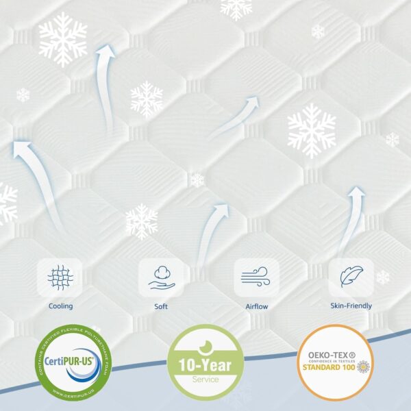 Dreemzee Twin Size 8 Inch Hybrid Mattress Pocket Spring, Cooling Gel Memory Foam Matelas in a Box, Fiberglass-Free, CertiPUR-US & Oeko-Tex Dual Certified, Motion Isolation, 365-Night Trial