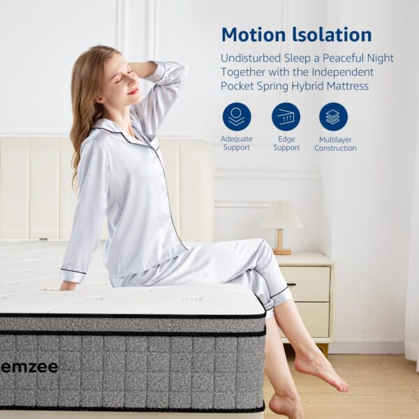 Dreemzee Twin Size 8 Inch Hybrid Mattress Pocket Spring, Cooling Gel Memory Foam Matelas in a Box, Fiberglass-Free, CertiPUR-US & Oeko-Tex Dual Certified, Motion Isolation, 365-Night Trial